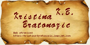 Kristina Bratonožić vizit kartica